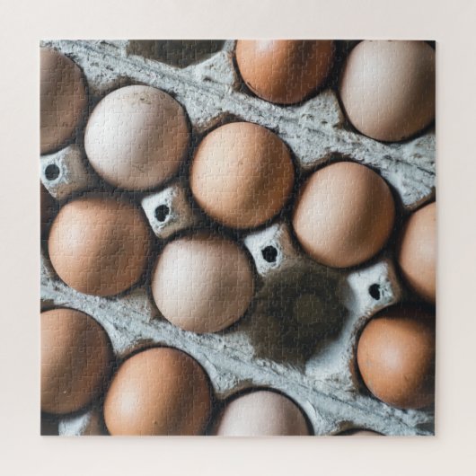 Boerderij verse kipeieren in karton legpuzzel (Verticaal)