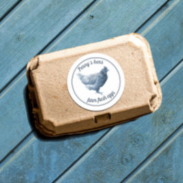 Boerderij verse kipeieren met Jouw naam Ronde Sticker