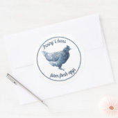 Boerderij verse kipeieren met Jouw naam Ronde Sticker (Envelop)