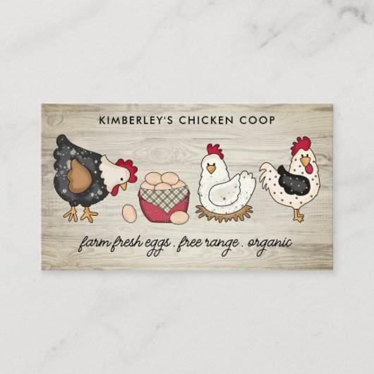  Boerderij Verse kippen QR-code Visitekaartje (Voorkant)