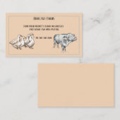 Boerderij Verse Koe en Eenden Pen en inktketting Visitekaartje (Voorkant / Achterkant)