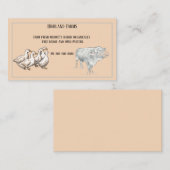 Boerderij Verse Koe en Eenden Pen en inktketting Visitekaartje (Voorkant / Achterkant)