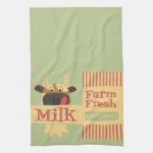 Boerderij Verse Melk Koe Keukenhanddoek (Verticaal)