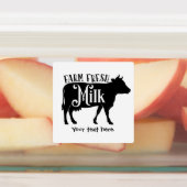 Boerderij verse melk voeg tekst toe labels (Aangebracht)