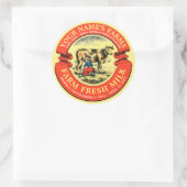  Boerderij Verse melkbanner Sjabloon etiket (Tas)