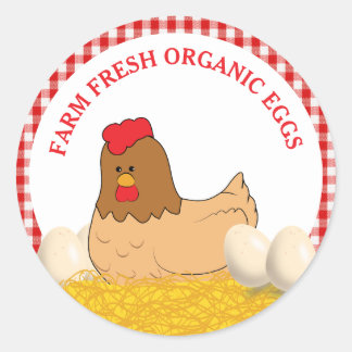 Boerderij Verse organische eieren Klassieke ronde  Sticker