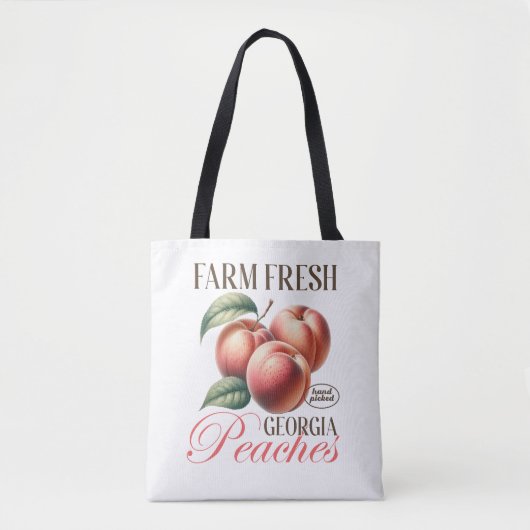 Boerderij Verse Perziken Perzik Fruit Design Tote Bag (Voorkant)