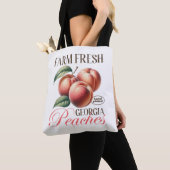 Boerderij Verse Perziken Perzik Fruit Design Tote Bag (Dichtbij)