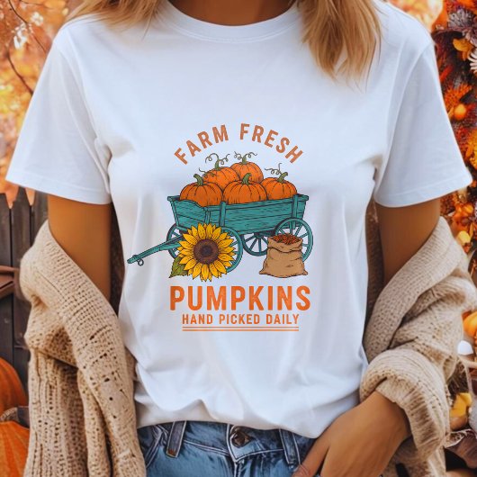 Boerderij Verse Pompoen Boeren Halloween Pompoenen T-shirt