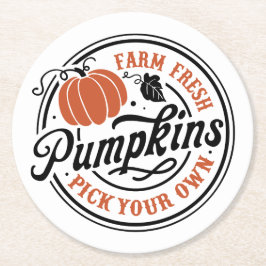 Boerderij verse pompoenen, kies je eigen ronde kartonnen onderzetter