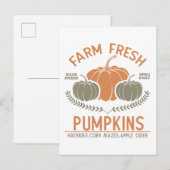Boerderij verse pompoenen | met de hand geplukt briefkaart (Voorkant / Achterkant)