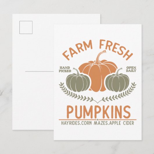 Boerderij verse pompoenen | met de hand geplukt briefkaart (Voorkant / Achterkant)