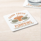 Boerderij verse pompoenen | met de hand geplukt kartonnen onderzetters (Schuin)