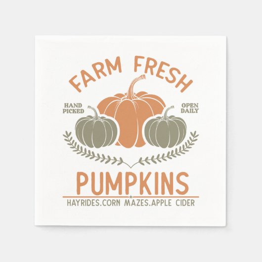 Boerderij verse pompoenen | met de hand geplukt servet (Voorkant)