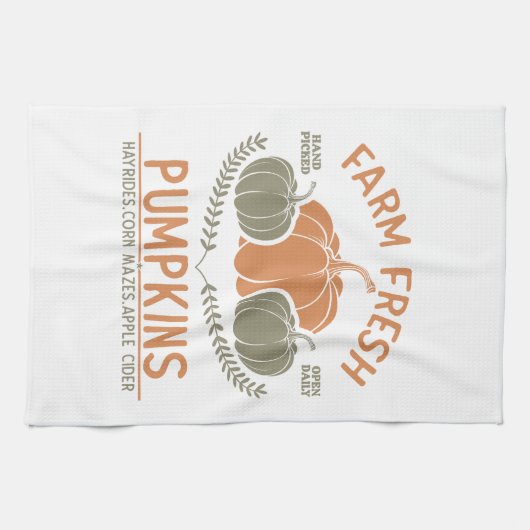 Boerderij verse pompoenen | met de hand geplukt theedoek (Horizontaal)