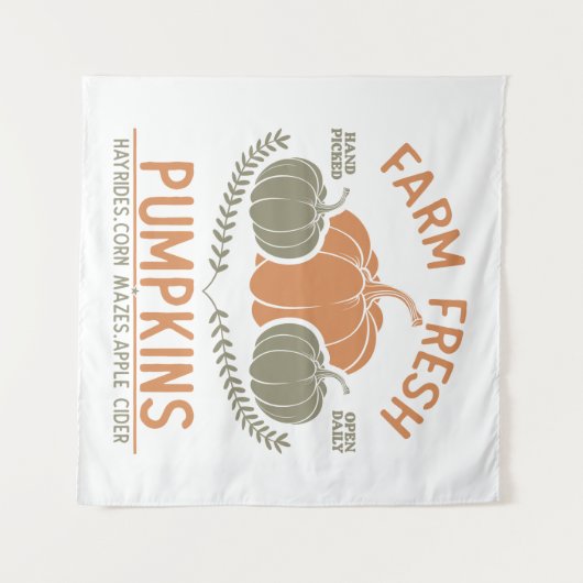 Boerderij verse pompoenen | met de hand geplukt wandkleed (Voorkant (horizontaal))