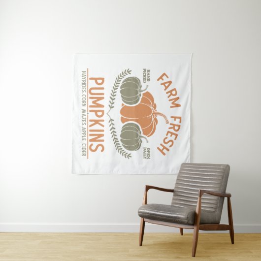 Boerderij verse pompoenen | met de hand geplukt wandkleed (In Situ (horizontaal))