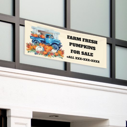 Boerderij verse pompoenen te koop verkopers spandoek (Buitenkant Gebouw)
