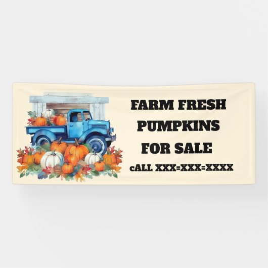 Boerderij verse pompoenen te koop verkopers spandoek (Horizontaal)