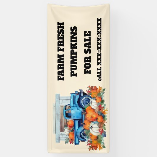 Boerderij verse pompoenen te koop verkopers spandoek (Verticaal)