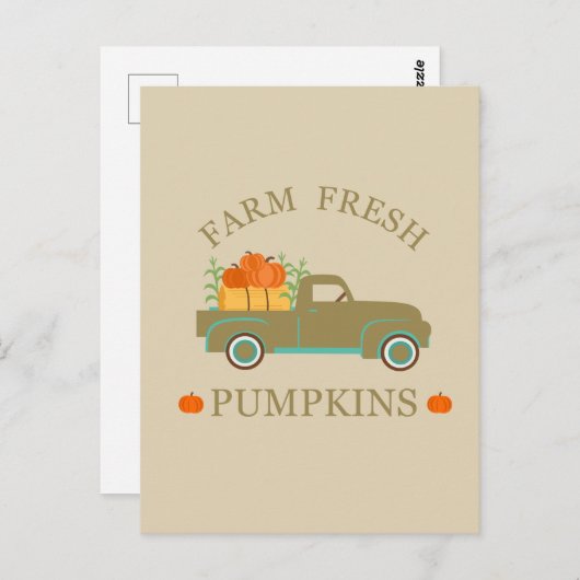 Boerderij verse pompoenen waterverf herfst herfst briefkaart (Voorkant / Achterkant)