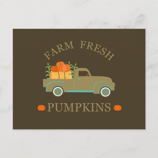 Boerderij verse pompoenen waterverf herfst herfst feestdagenkaart (Voorkant)