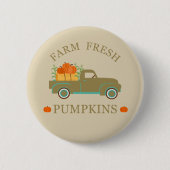 Boerderij verse pompoenen waterverf herfst herfst ronde button 5,7 cm (Voorkant)