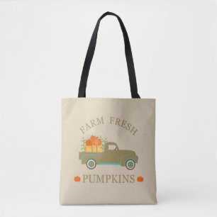Boerderij verse pompoenen waterverf herfst herfst tote bag