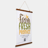 Boerderij verse producten, aangepast bedrijf hangend wandkleed (Gebogen)