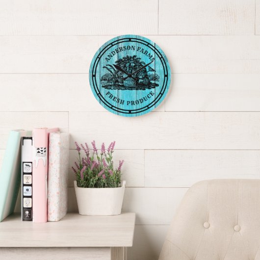 Boerderij Verse producten Faux Wood Grote Klok (Leeskamer)