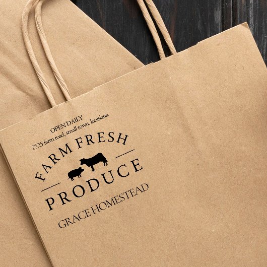 Boerderij Verse producten Varken Koe Boeren Markt  Rubberstempel