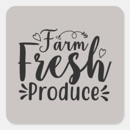 Boerderij verse producten woord kunst vierkante sticker