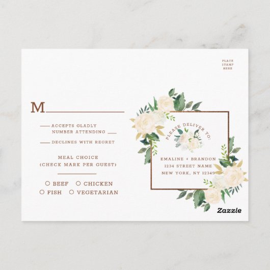 Boerderij Verse rustieke Country Maaltijd keuze RS Briefkaart (Achterkant)