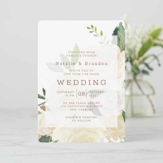 Boerderij Verse rustieke Herfst ingelijste bruilo Kaart (Staand voorkant)