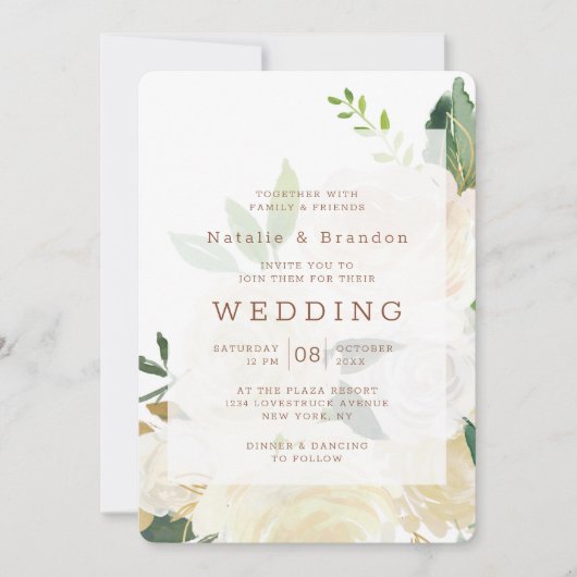 Boerderij Verse rustieke Herfst ingelijste bruilo Kaart (Voorkant)