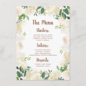 Boerderij Verse Rustieke Land Bloemen Diner Menu (Voorkant)