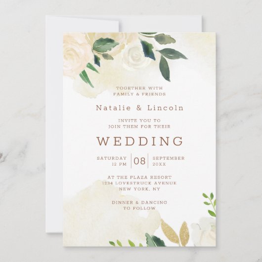 Boerderij Verse Rustieke Land Bloemen Herfst Bruil Kaart (Voorkant)