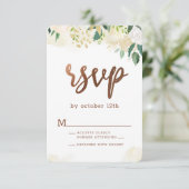 Boerderij Verse Rustieke Land Bloemen Koper RSVP Kaartje (Staand voorkant)
