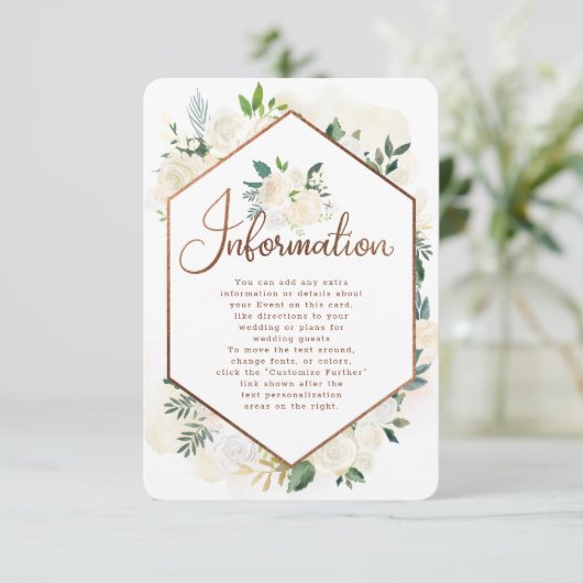 Boerderij Verse Rustieke Land Bruiloft Informatie Informatiekaartje (Staand voorkant)