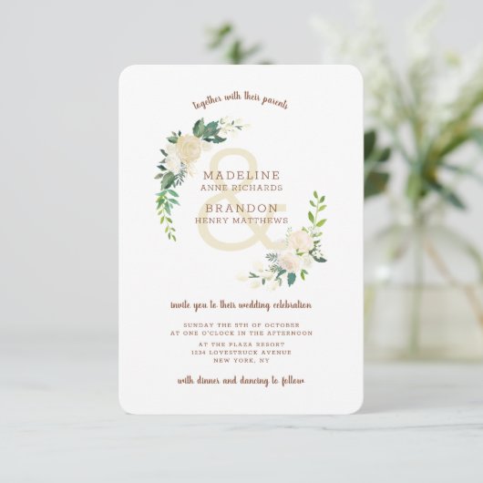 Boerderij Verse rustieke Land krans bruiloft Kaart (Staand voorkant)