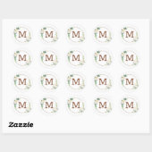 Boerderij Verse Rustieke Land Monogram Bruiloft Ronde Sticker (Vel)
