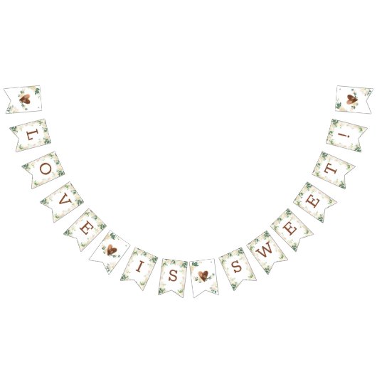 Boerderij Verse Rustieke Monogram Liefde is Zoet Vlaggetjes (Alle)