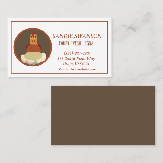 Boerderij Verse Visitekaartje van de koopvaardijei (Voorkant / Achterkant)