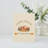 Boerderij verse waterverf pompoenen herfst herfst feestdagenkaart (Staand voorkant)
