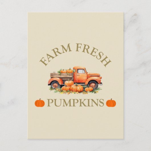 Boerderij verse waterverf pompoenen herfst herfst feestdagenkaart (Voorkant)