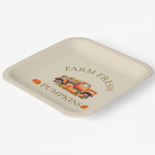 Boerderij verse waterverf pompoenen herfst herfst papieren bordje (Gebogen)