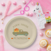 boerderij verse waterverf pompoenen herfst herfst papieren bordje (Feest)