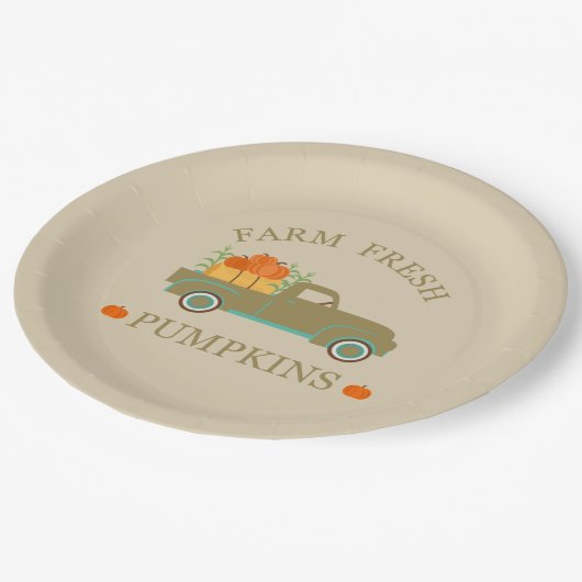 boerderij verse waterverf pompoenen herfst herfst papieren bordje (Gekanteld)