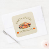 Boerderij verse waterverf pompoenen herfst herfst vierkante sticker (Envelop)