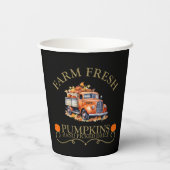 Boerderij verse waterverf pompoenen laat herfst he papieren bekers (Achterkant)